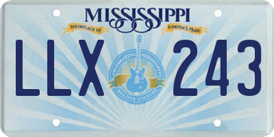 MS license plate LLX243
