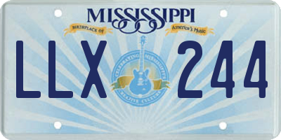 MS license plate LLX244
