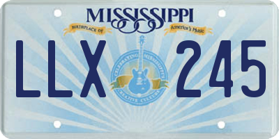 MS license plate LLX245