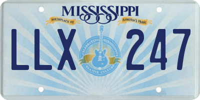 MS license plate LLX247
