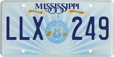 MS license plate LLX249
