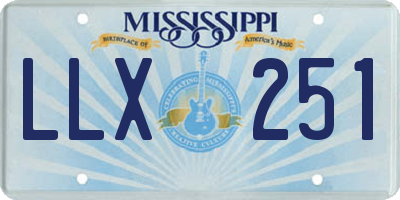 MS license plate LLX251