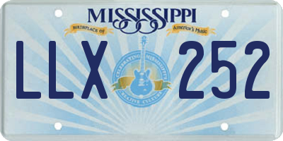 MS license plate LLX252