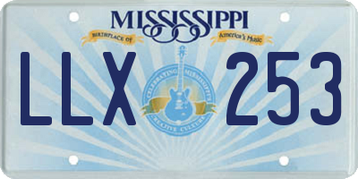 MS license plate LLX253