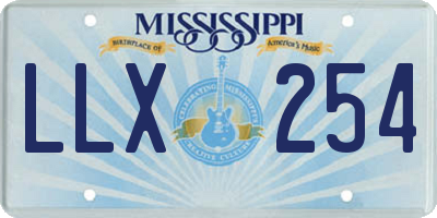 MS license plate LLX254