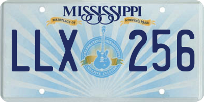 MS license plate LLX256
