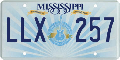 MS license plate LLX257