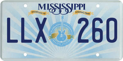 MS license plate LLX260