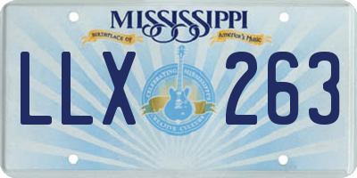 MS license plate LLX263