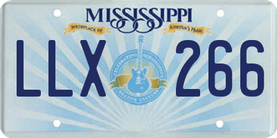 MS license plate LLX266