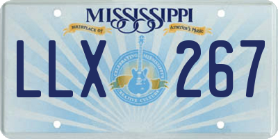 MS license plate LLX267