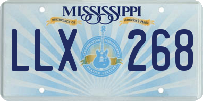 MS license plate LLX268