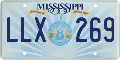 MS license plate LLX269