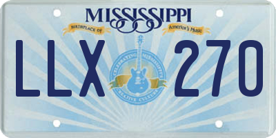 MS license plate LLX270