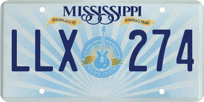 MS license plate LLX274