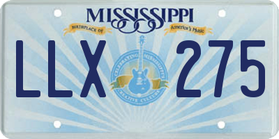 MS license plate LLX275