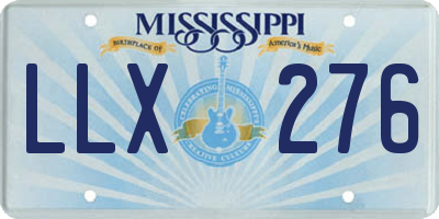 MS license plate LLX276
