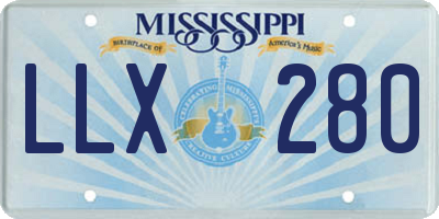 MS license plate LLX280