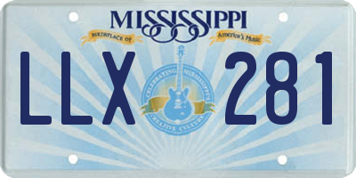 MS license plate LLX281