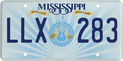 MS license plate LLX283