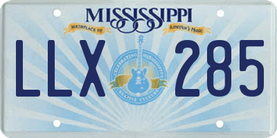 MS license plate LLX285