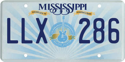 MS license plate LLX286