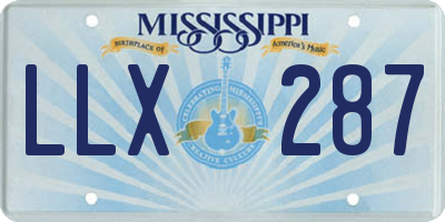 MS license plate LLX287