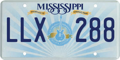 MS license plate LLX288