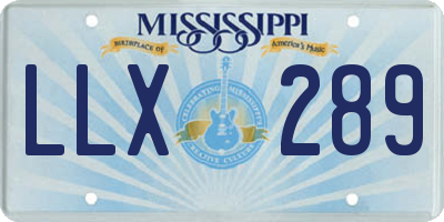 MS license plate LLX289