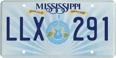 MS license plate LLX291