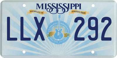 MS license plate LLX292