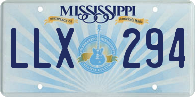 MS license plate LLX294