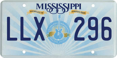 MS license plate LLX296