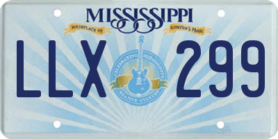 MS license plate LLX299