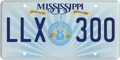 MS license plate LLX300
