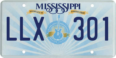 MS license plate LLX301
