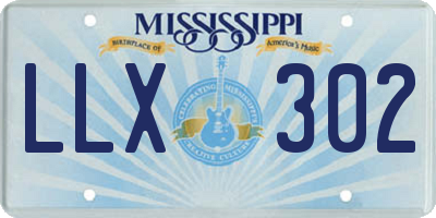 MS license plate LLX302