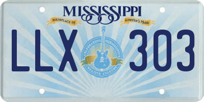MS license plate LLX303