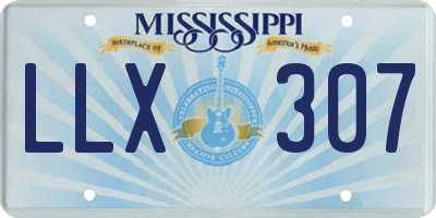 MS license plate LLX307