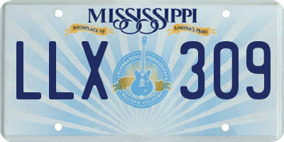 MS license plate LLX309