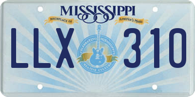 MS license plate LLX310