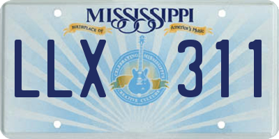MS license plate LLX311