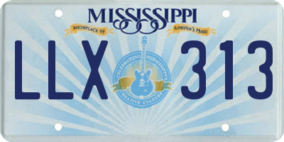 MS license plate LLX313