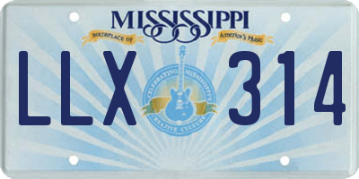 MS license plate LLX314