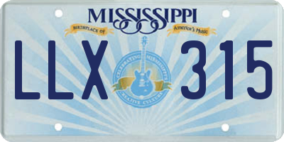 MS license plate LLX315
