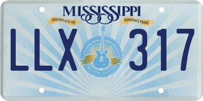 MS license plate LLX317