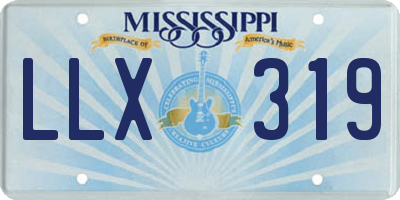 MS license plate LLX319