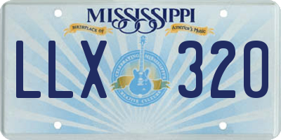 MS license plate LLX320