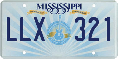 MS license plate LLX321