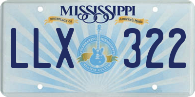 MS license plate LLX322